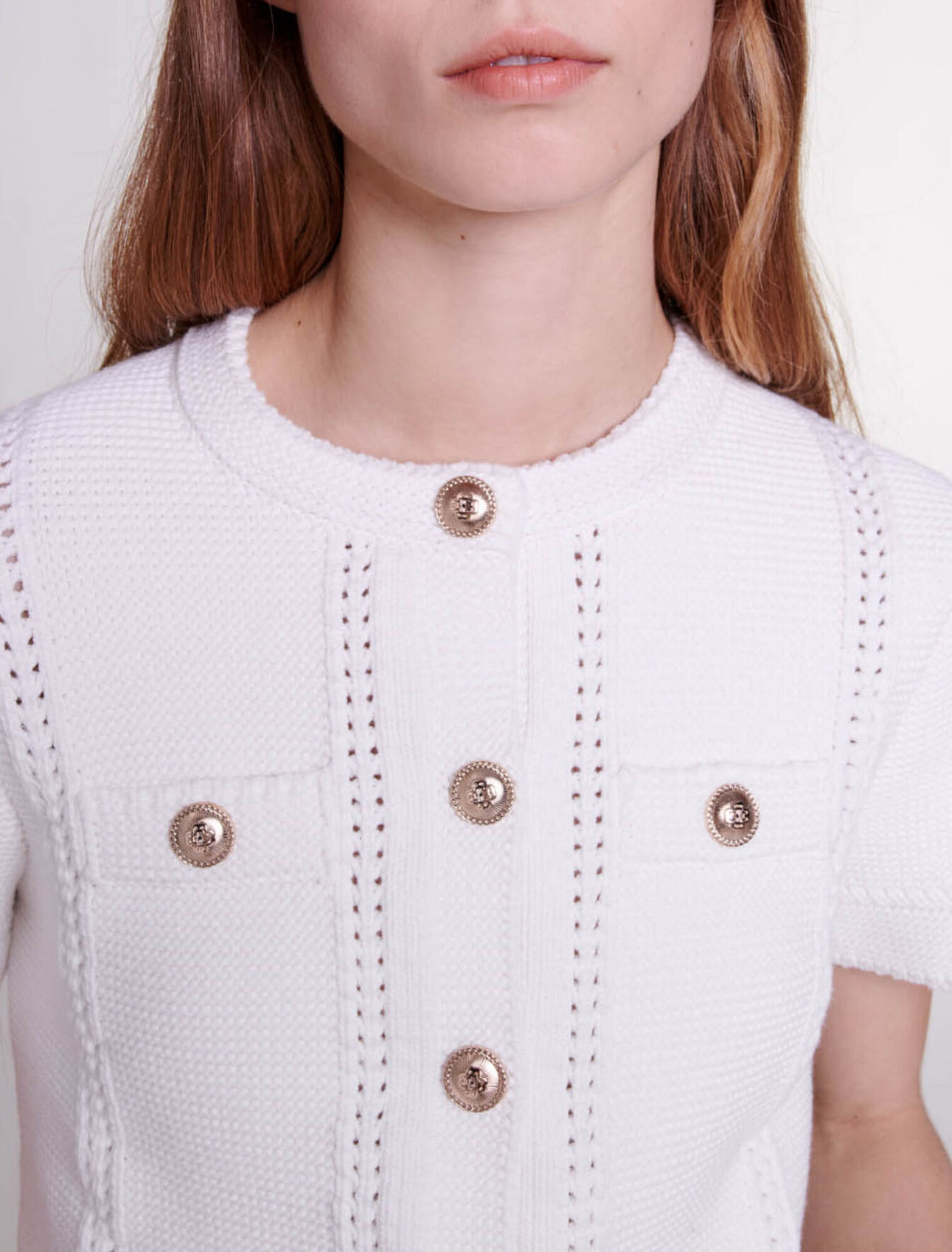 Cardigan in maglia a maniche corte