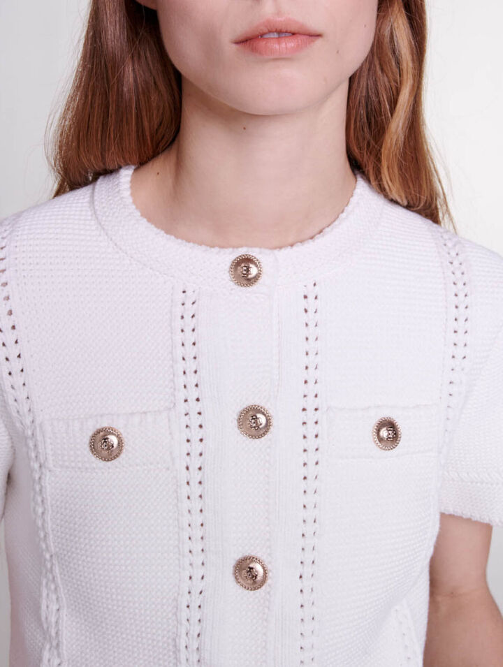 Cardigan in maglia a maniche corte