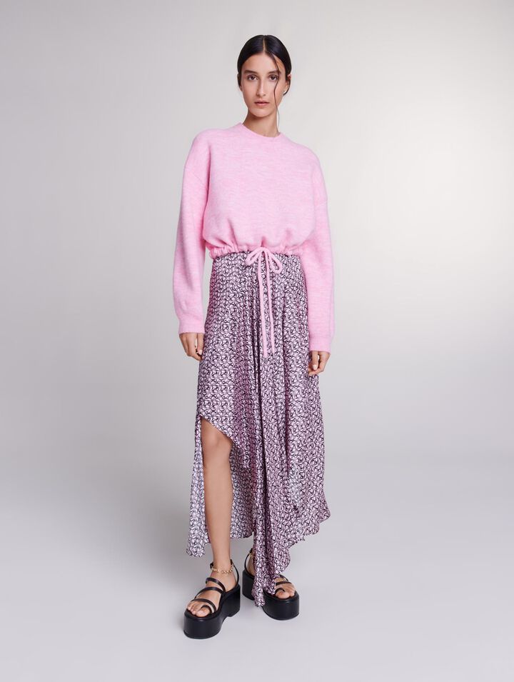 Pull corto in maglia allacciato
