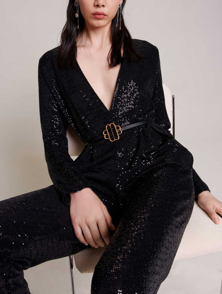 Tuta pantalone con glitter