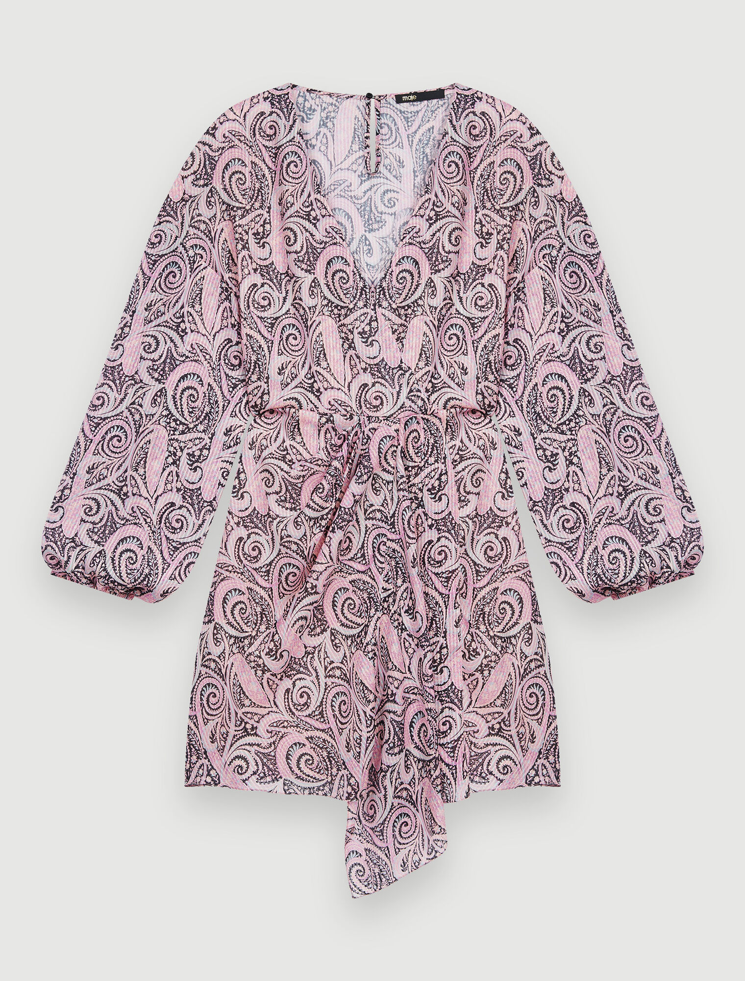 Abito asimmetrico con stampa paisley