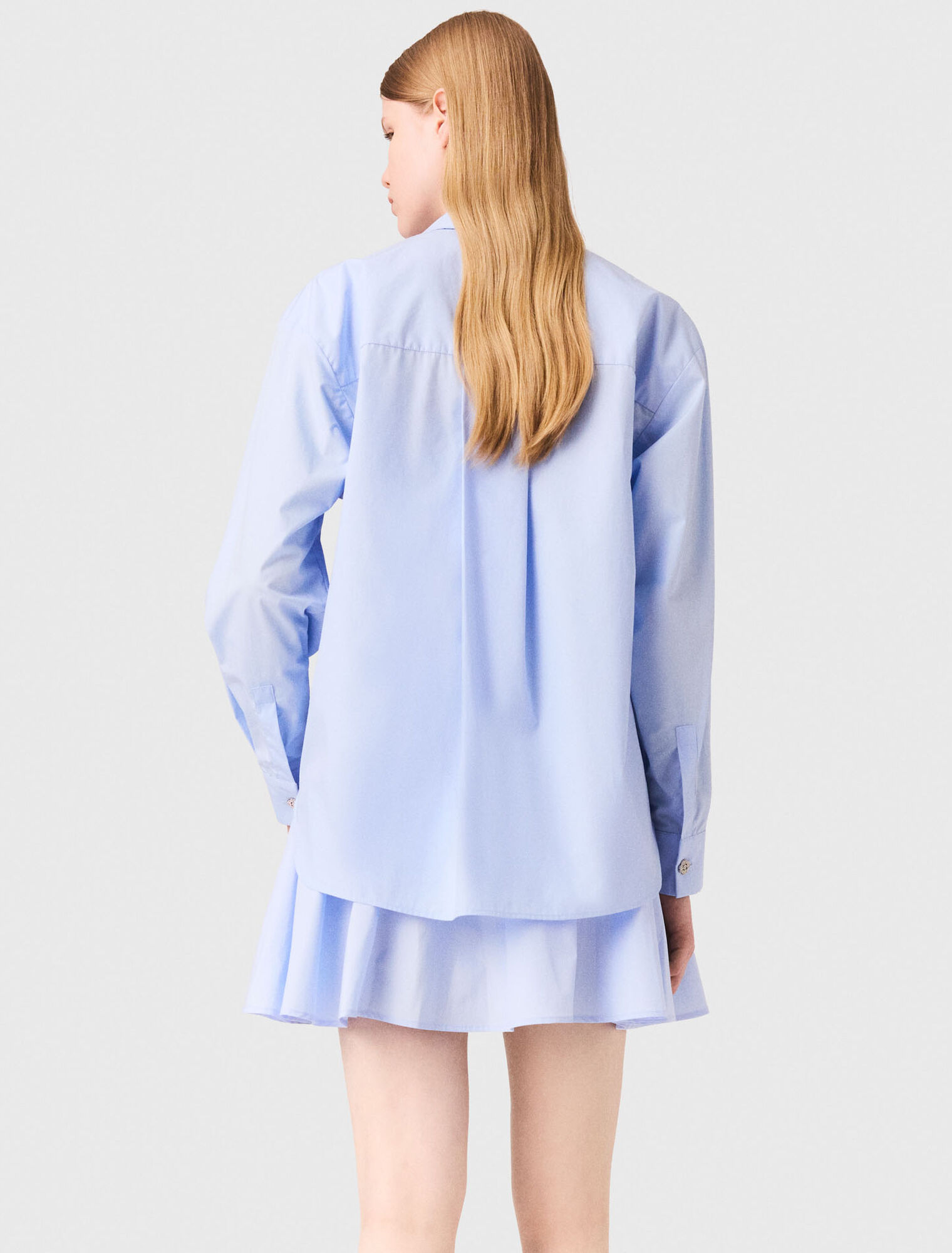 Camicia lunga in popeline