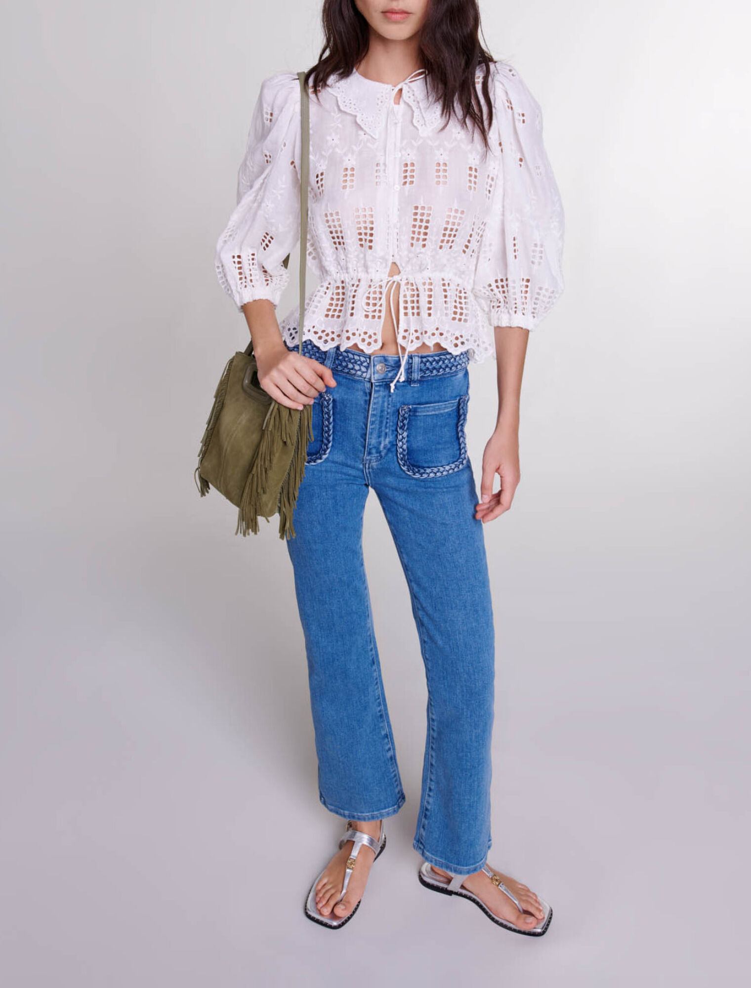 Jeans con dettagli intrecciati