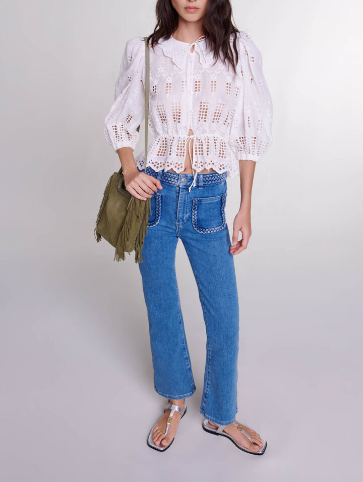Jeans con dettagli intrecciati