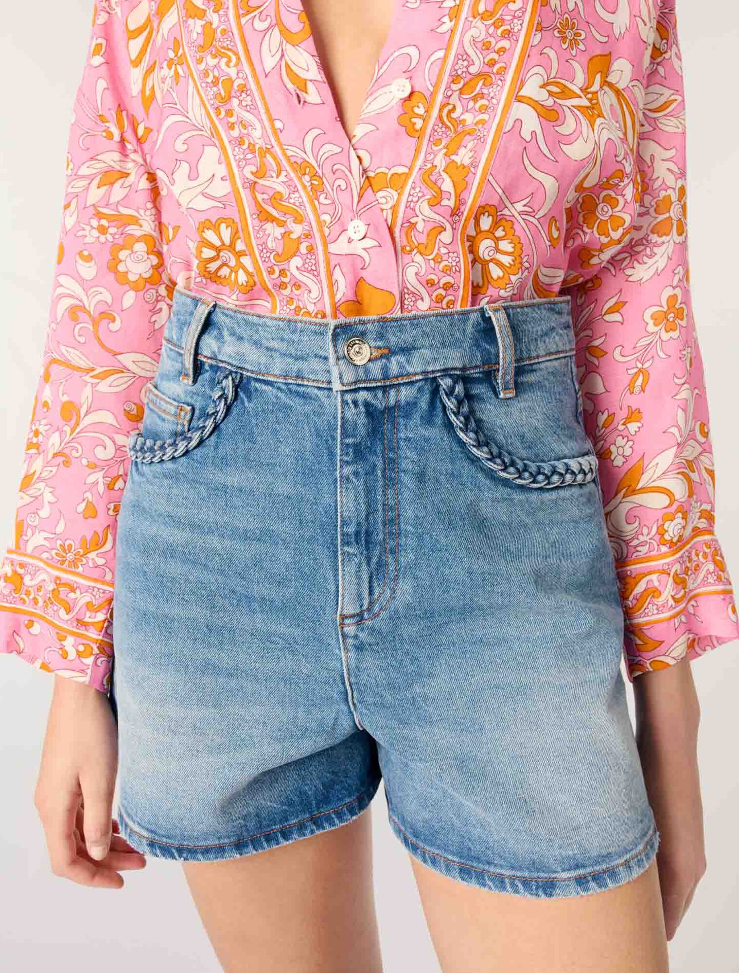 Shorts denim passamani intrecciati