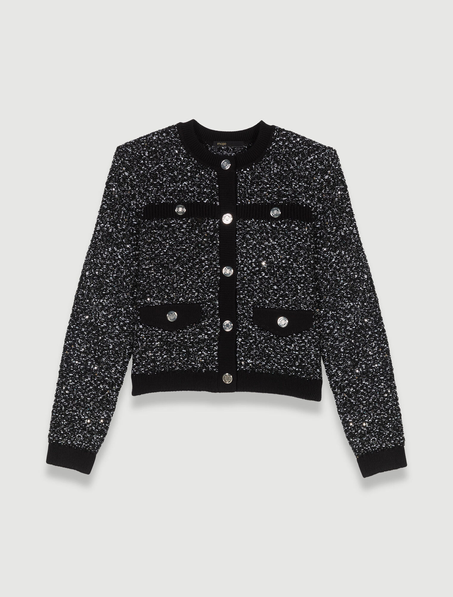Cardigan corto effetto tweed