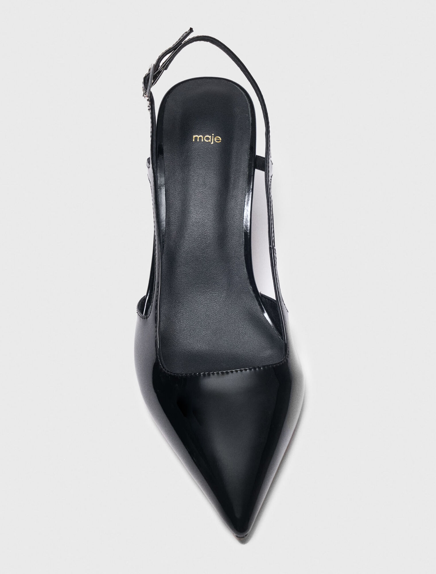 Décolleté slingback pelle vernice