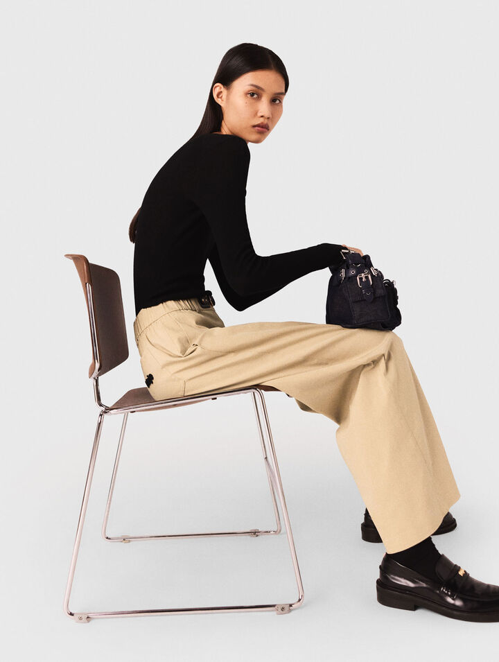 Pantaloni larghi in cotone