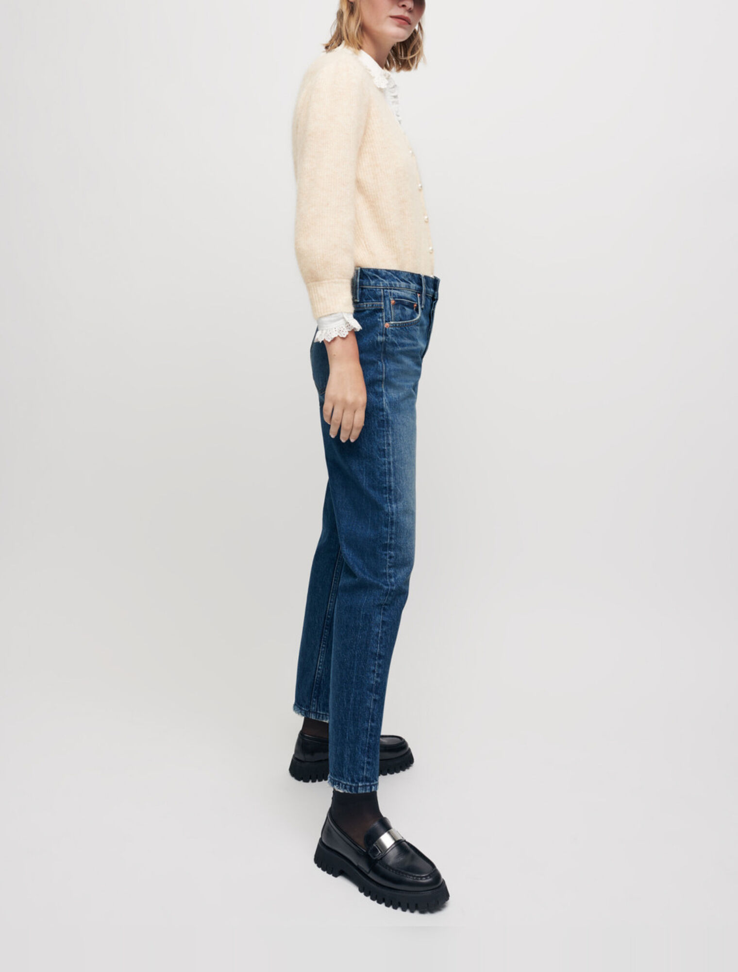 Jeans dritti a vita alta