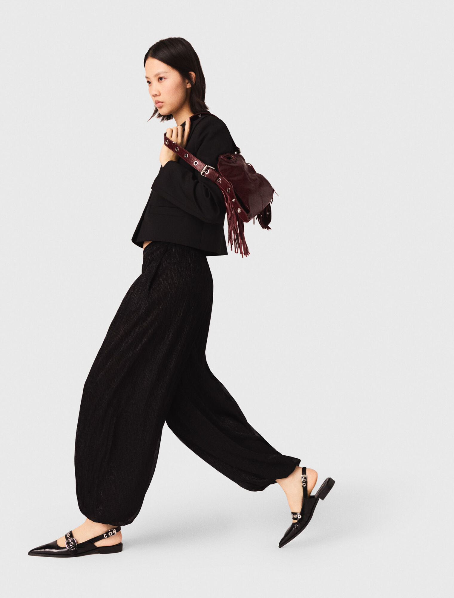 Pantaloni sarouel metallizzati