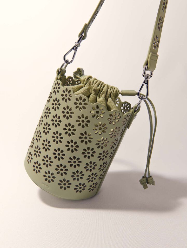 Borsa a secchiello pelle traforata
