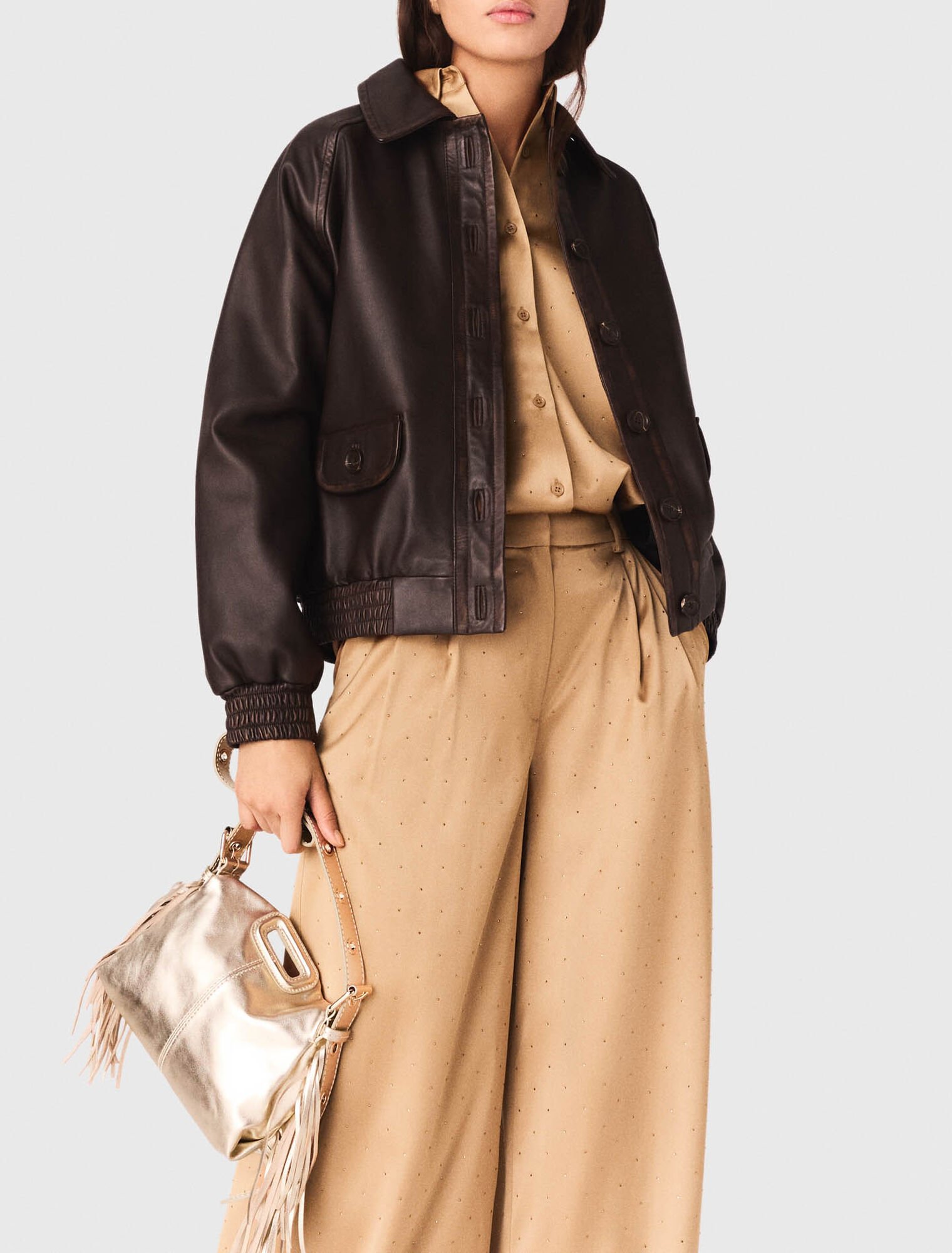 Pantaloni in raso glitterati