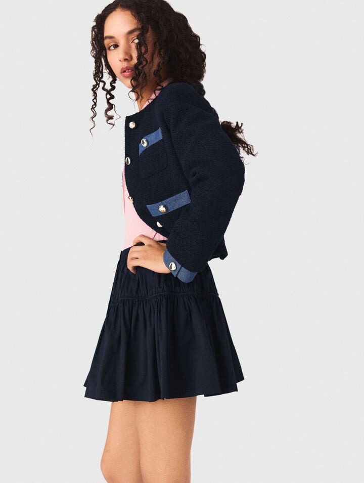 Giacca in tweed e profili denim