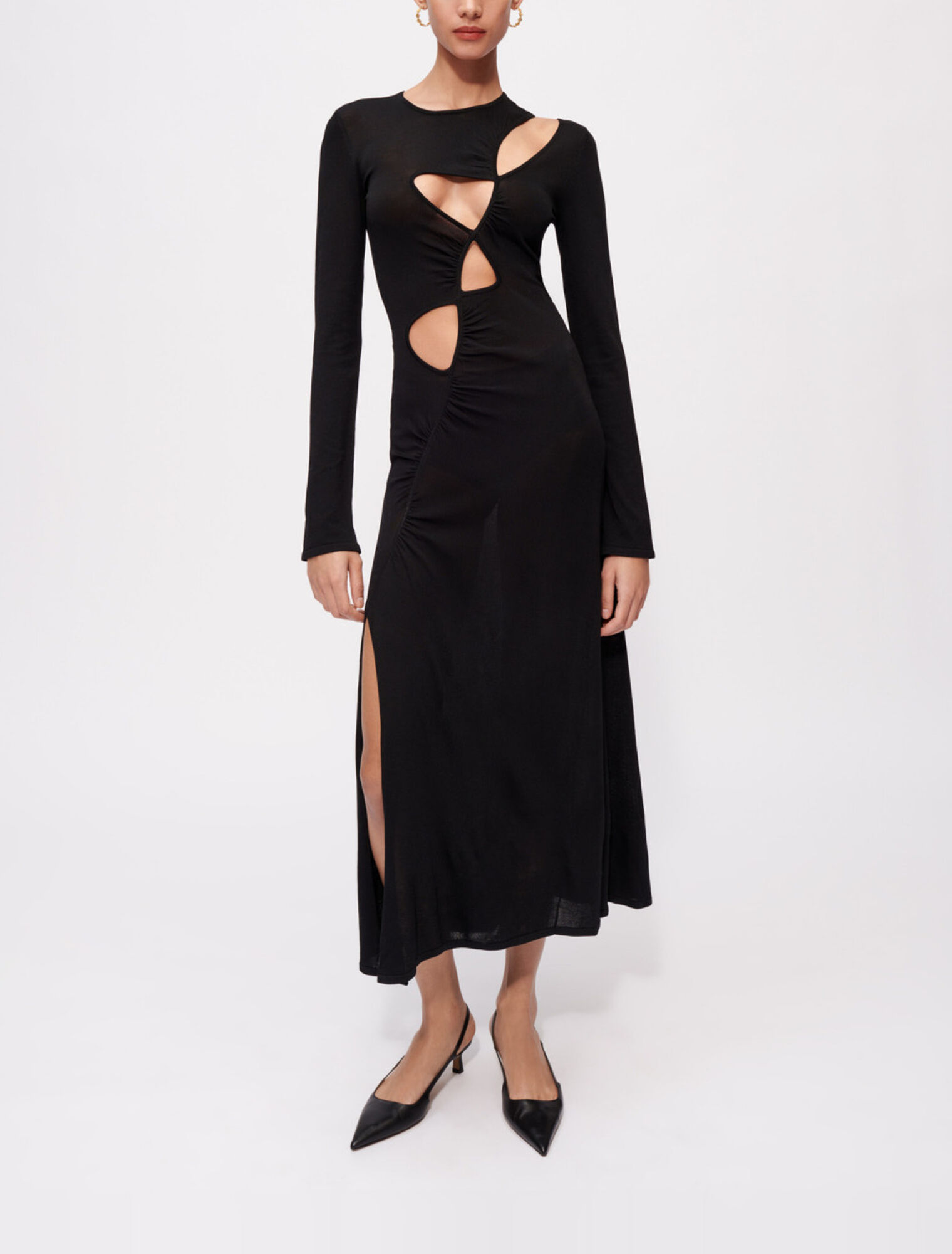 Abito in maglia stretch con aperture