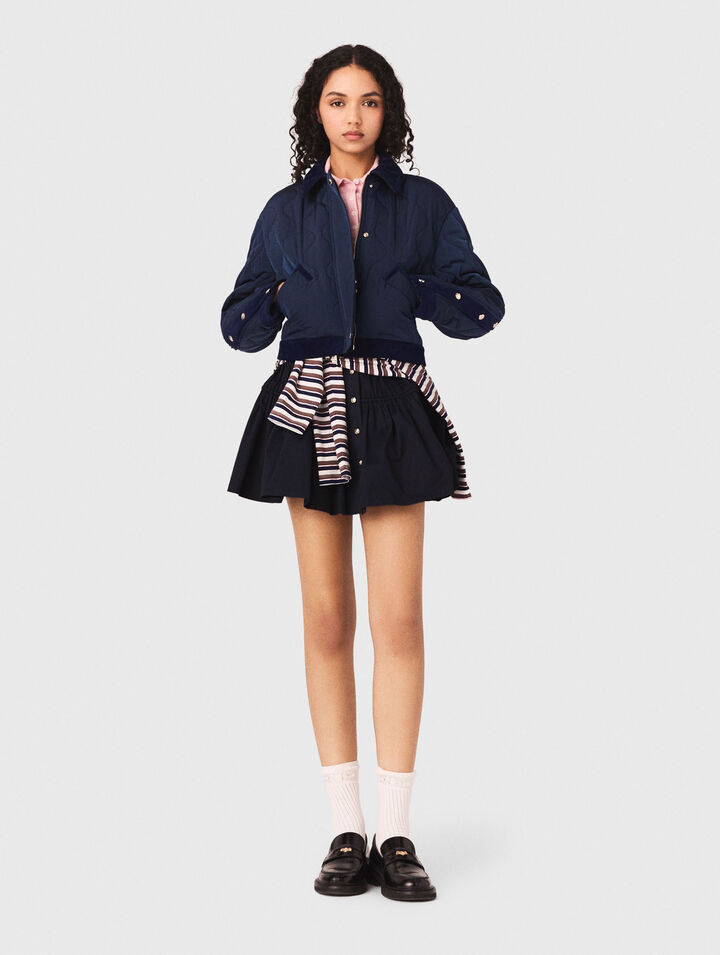 Giacca trapuntata inserti velluto