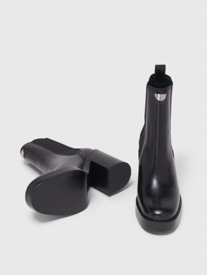 Stivaletto chelsea pelle con tacco