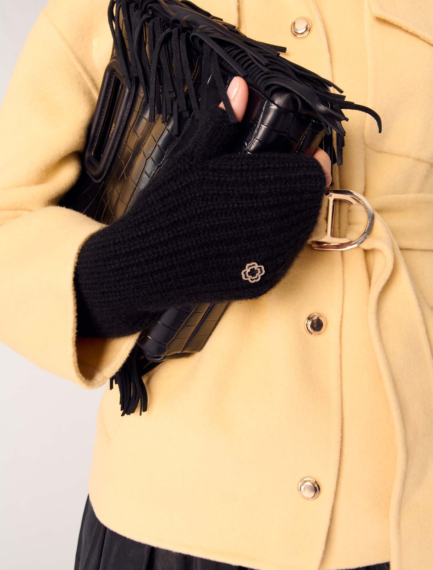 Cappotto corto double face cintura