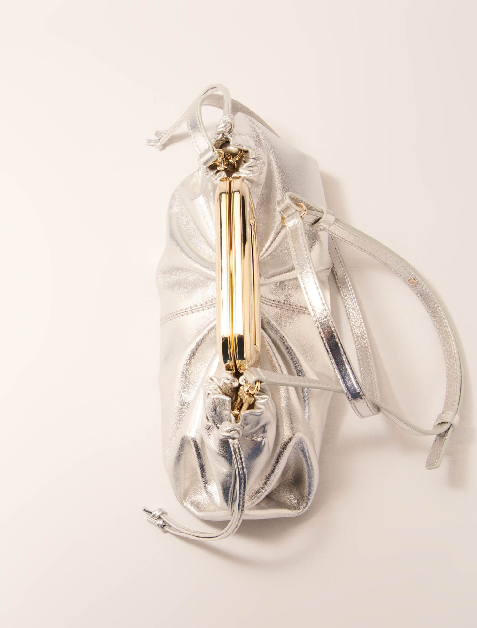 Clutch pelle metal manico metallo