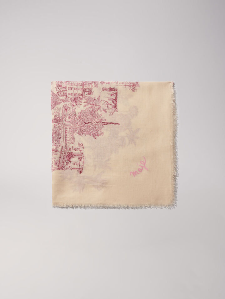 Sciarpa in misto cashmere stampato