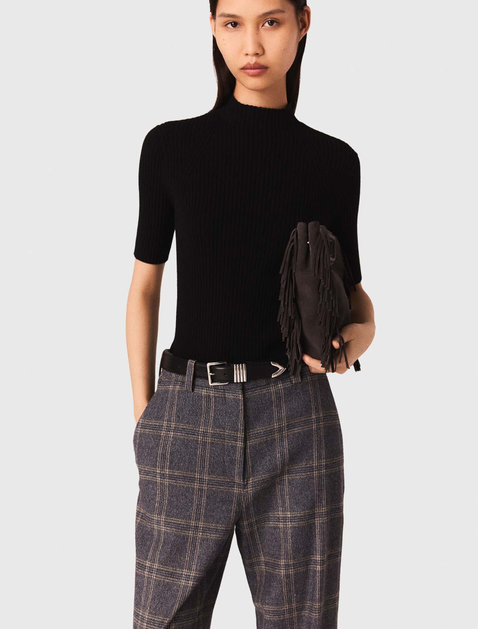Top in maglia a coste