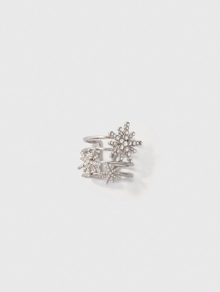 Anello a cerchi con stelle strass