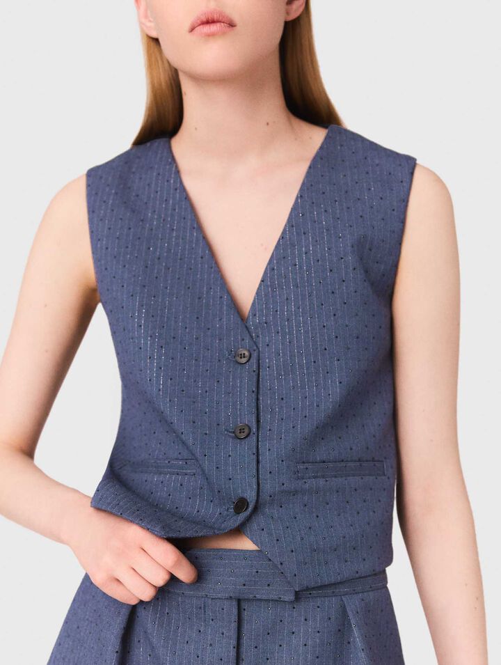 Panciotto da tailleur con strass