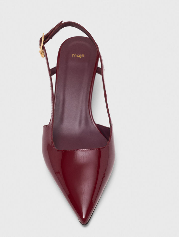 Décolleté slingback pelle vernice