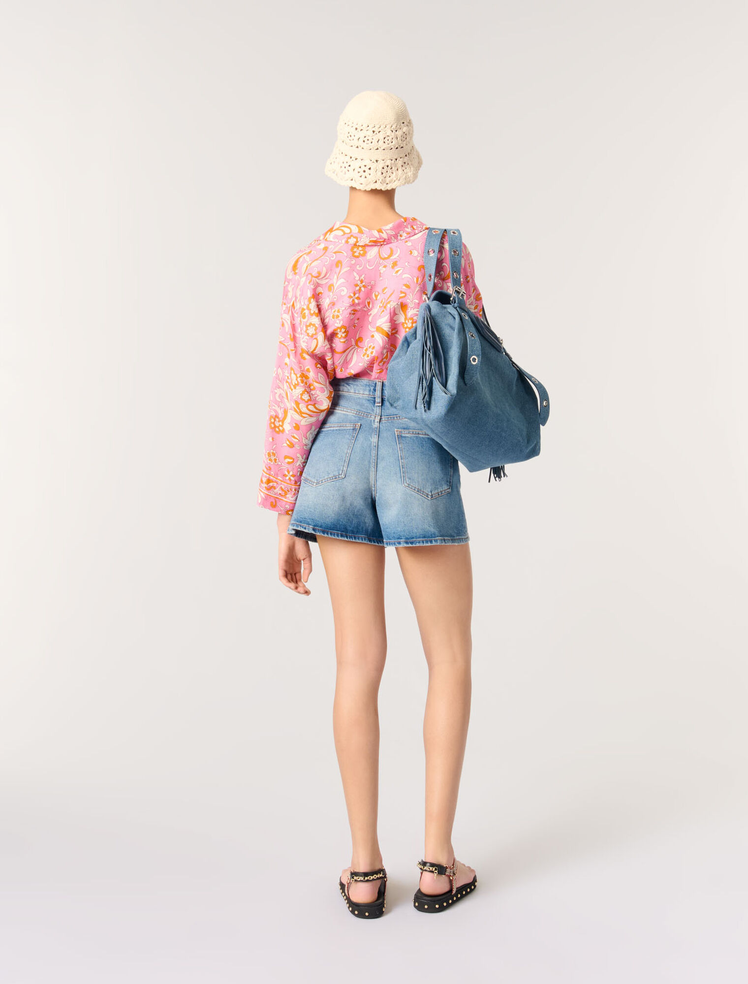 Shorts denim passamani intrecciati