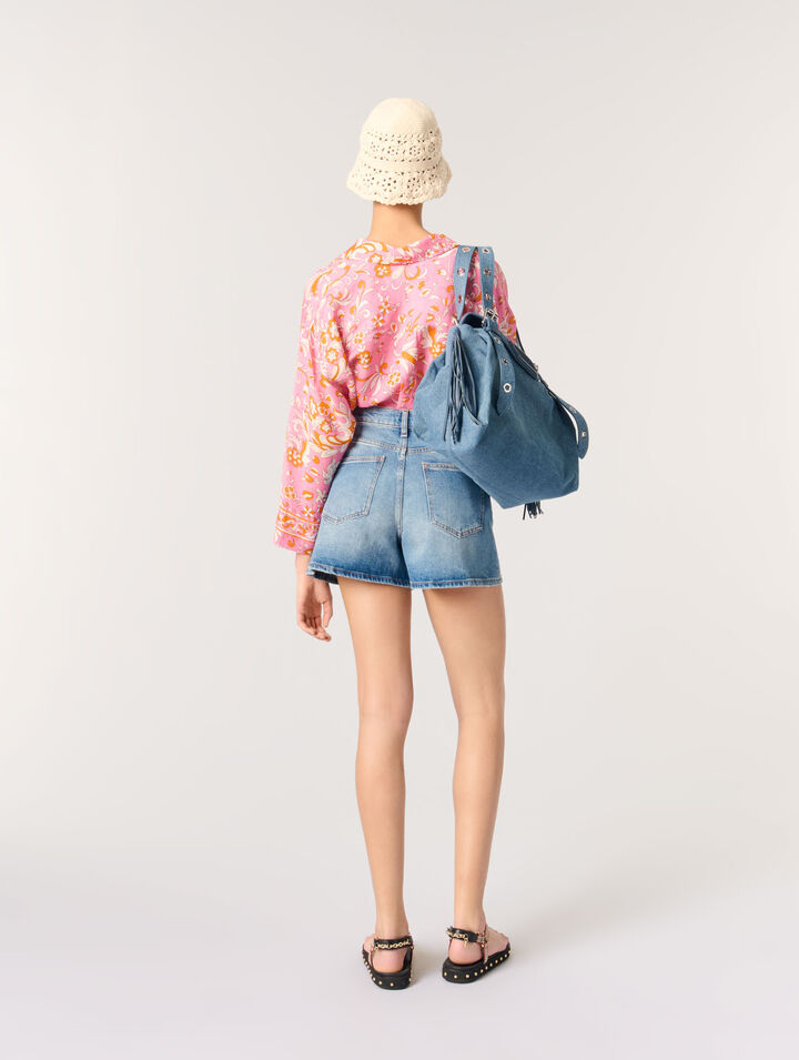 Shorts denim passamani intrecciati