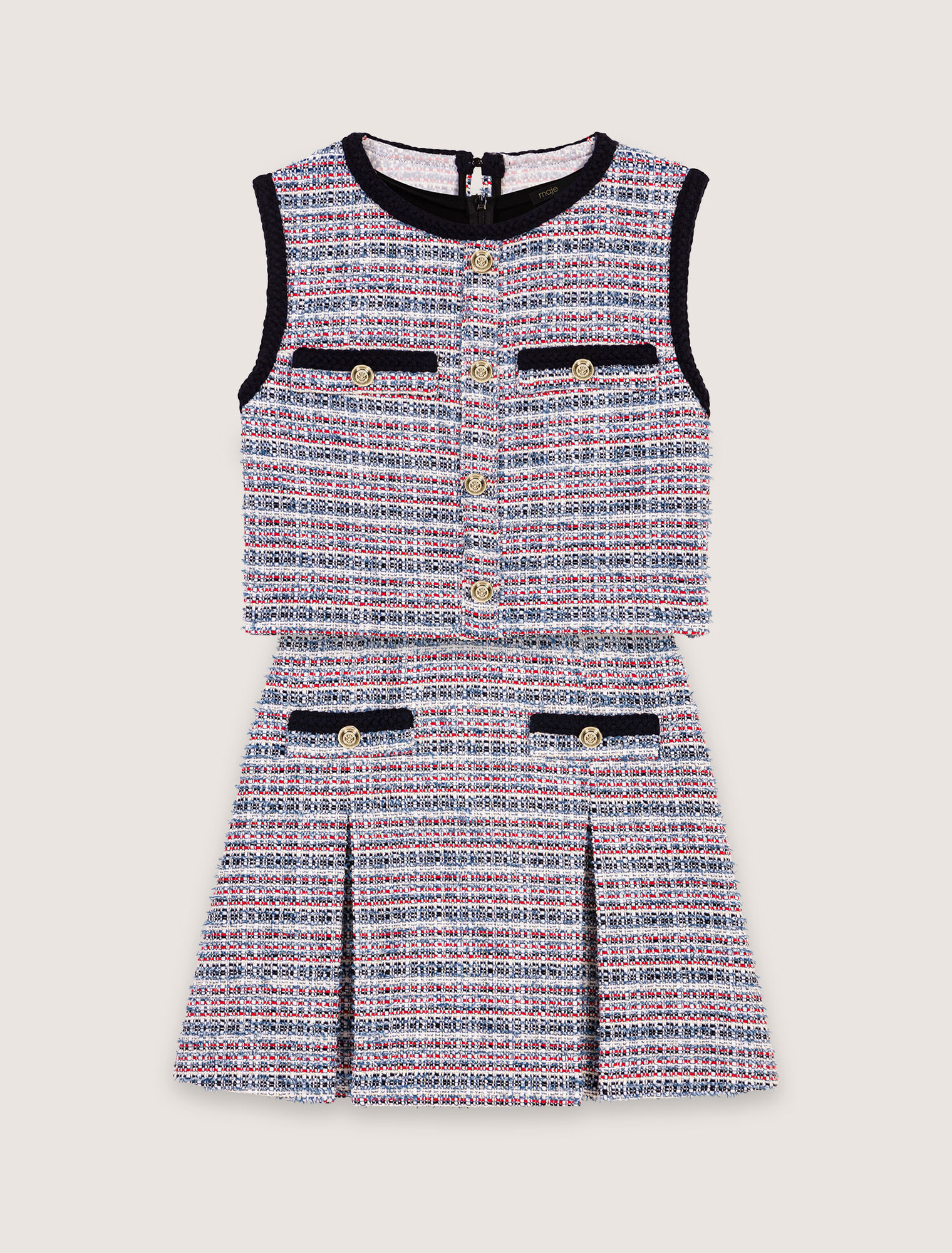 Abito corto 2 in 1 in tweed