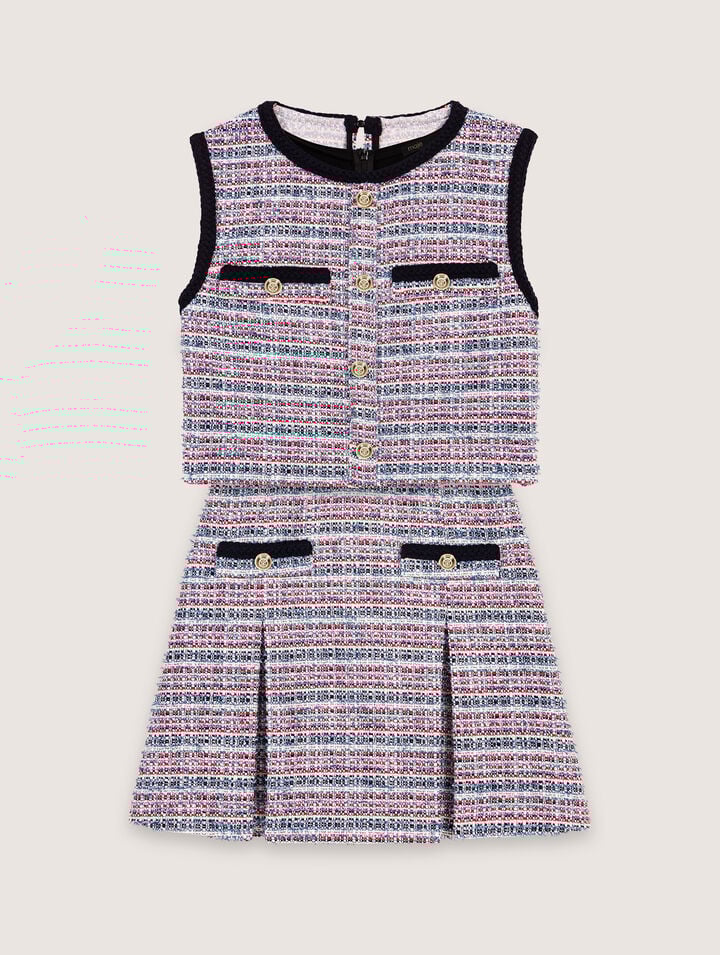 Abito corto 2 in 1 in tweed