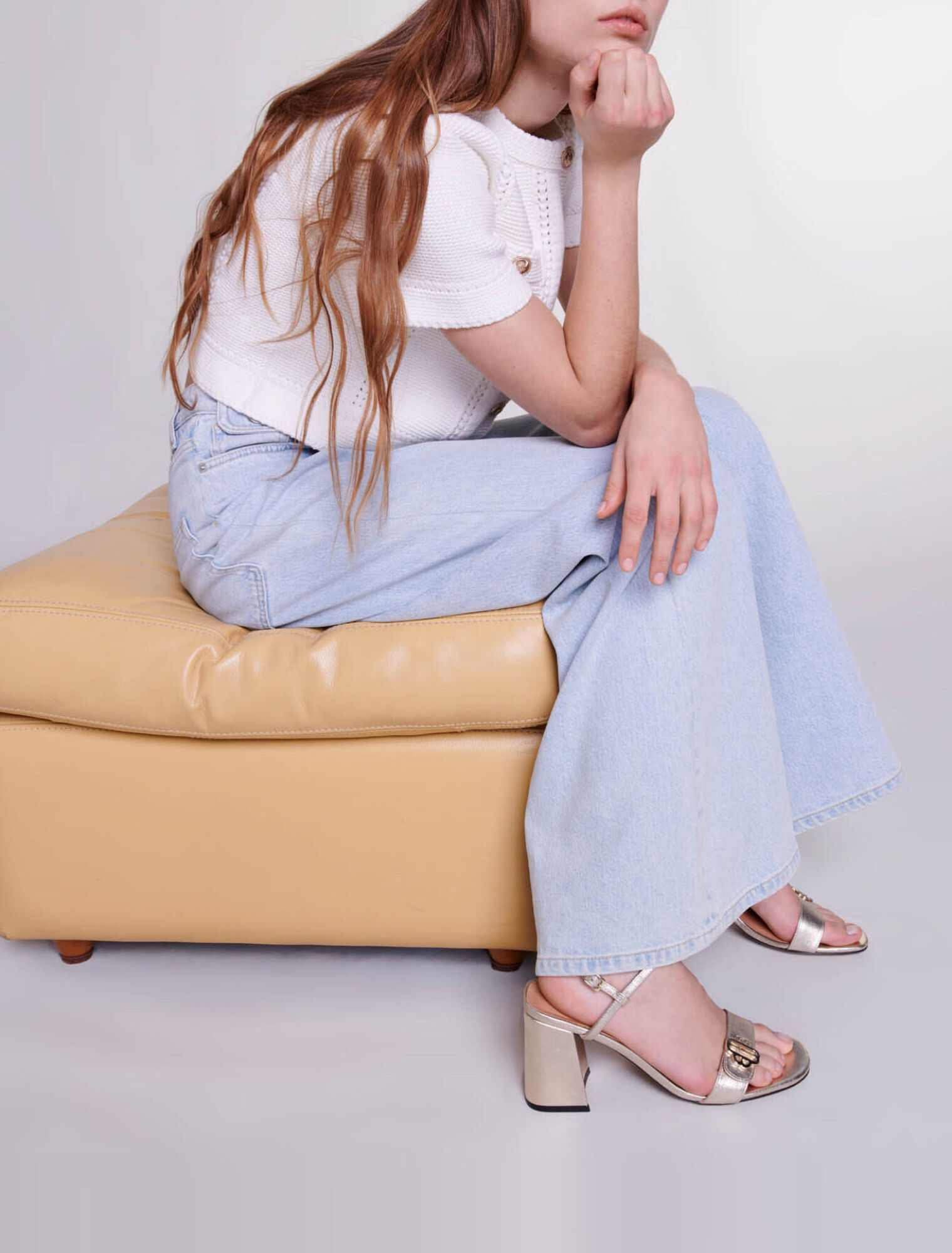 Cardigan in maglia a maniche corte