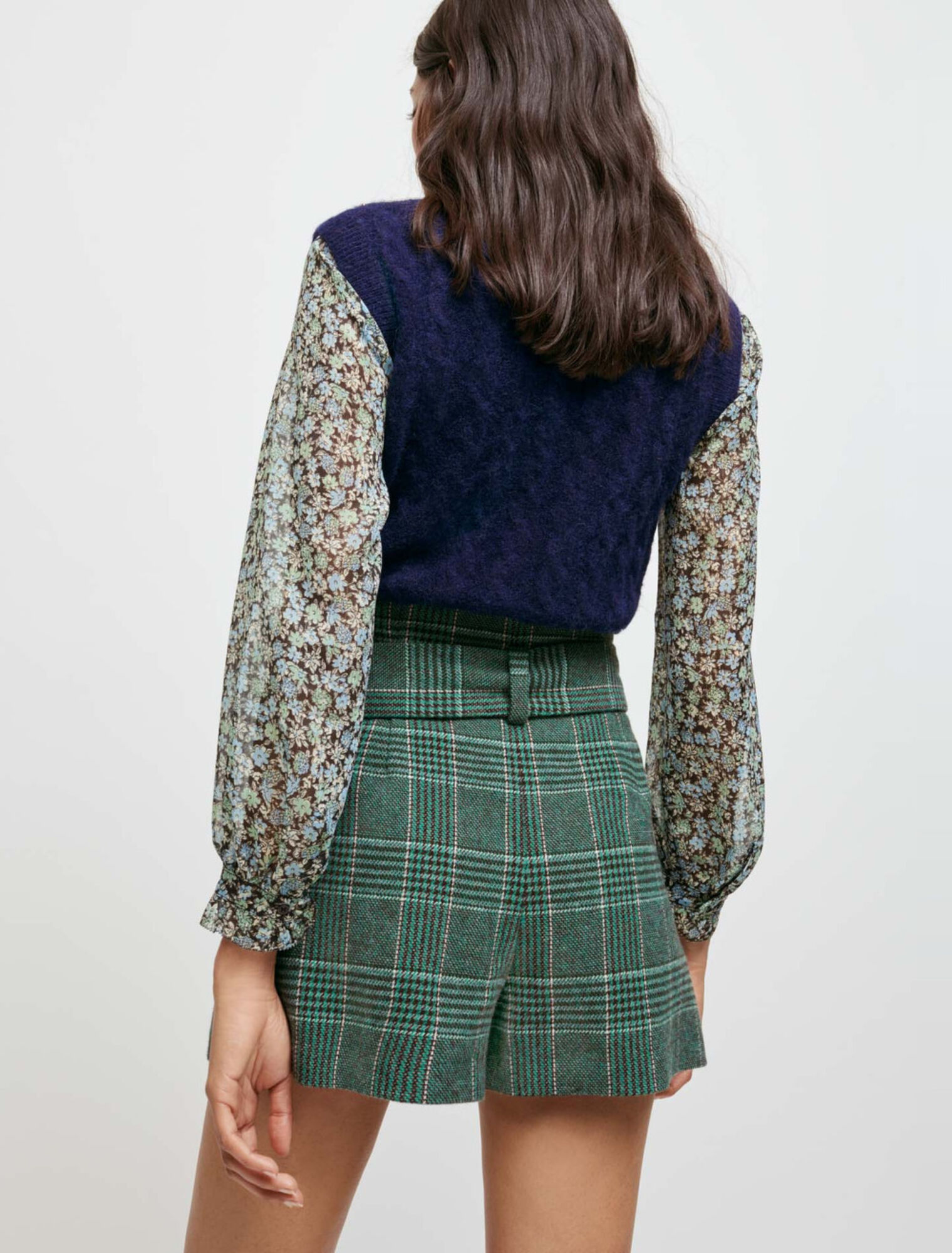 Pantaloncini a quadri con cintura