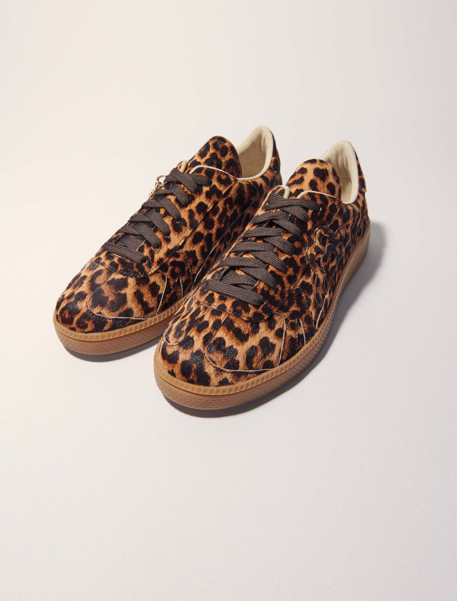Sneaker casual in pelle leopardata