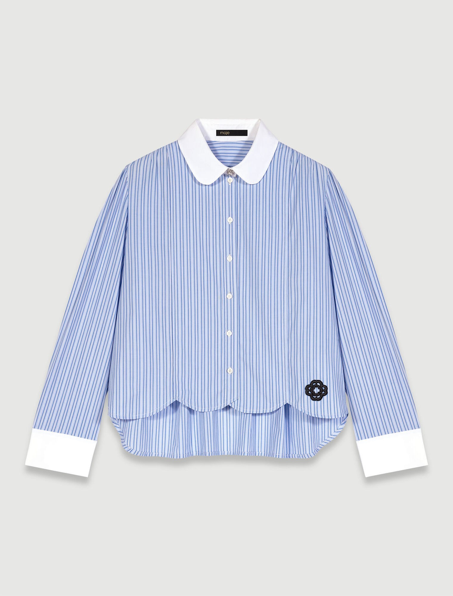 Camicia a righe a contrasto