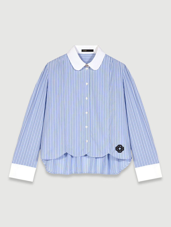 Camicia a righe a contrasto
