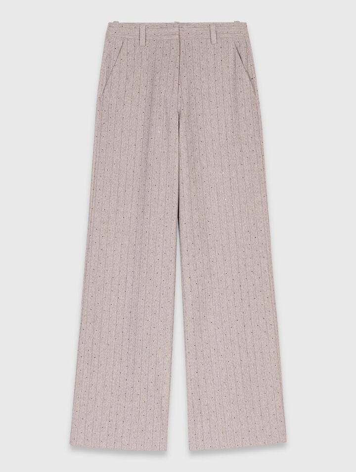 Pantaloni da tailleur con strass