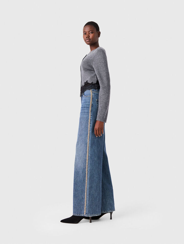 Jeans larghi con catene