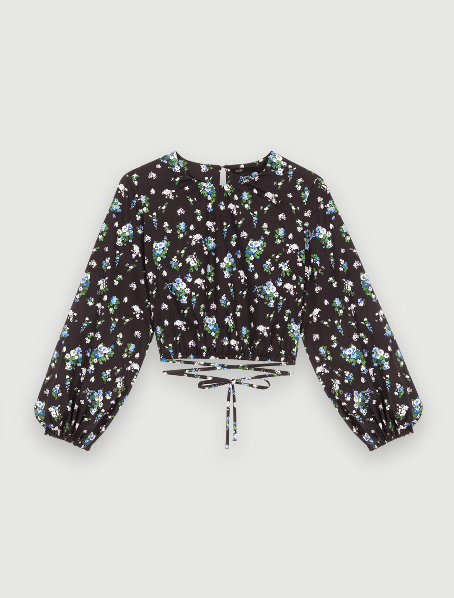 Top con cravatta floreale