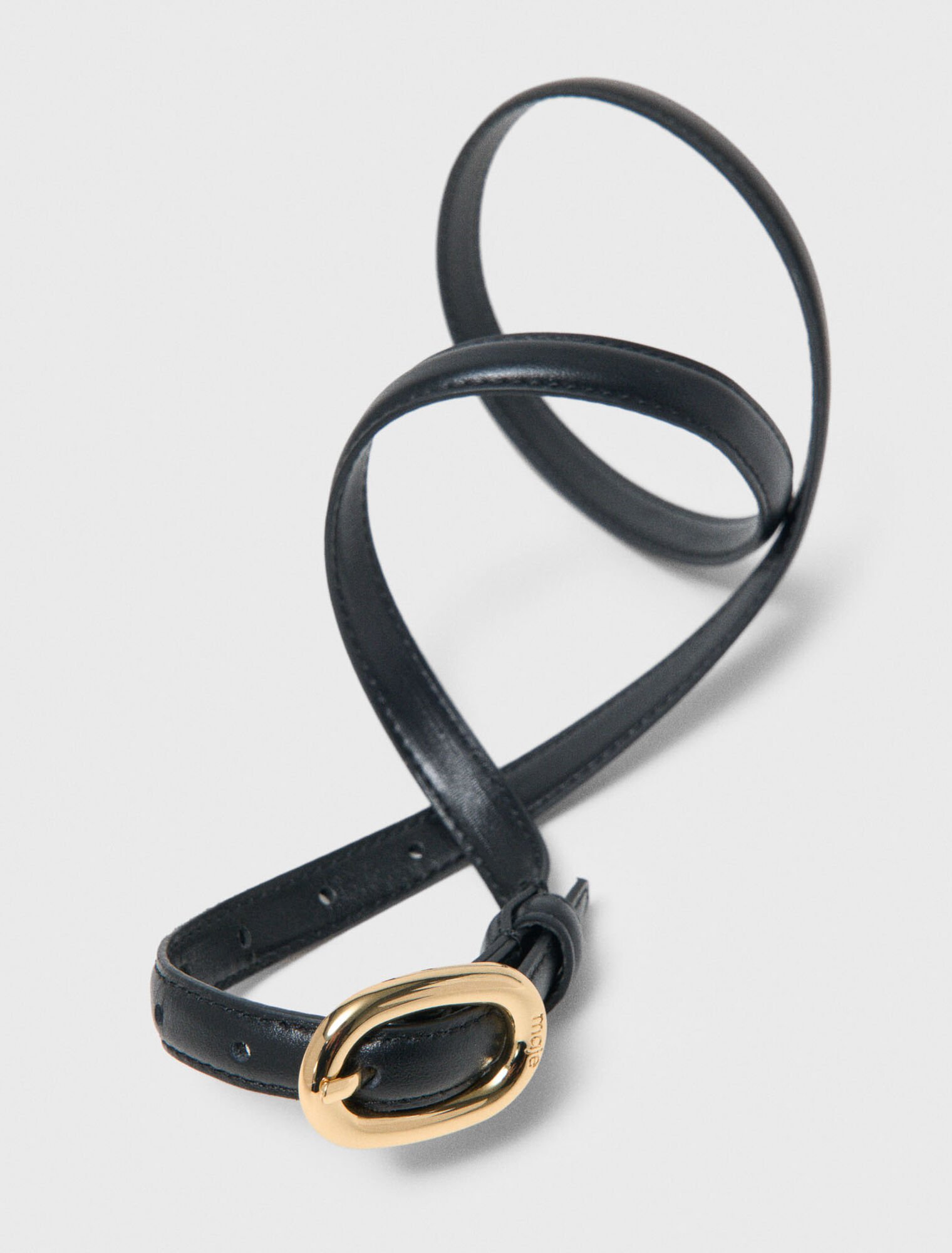 Cintura fine in pelle fibbia ovale