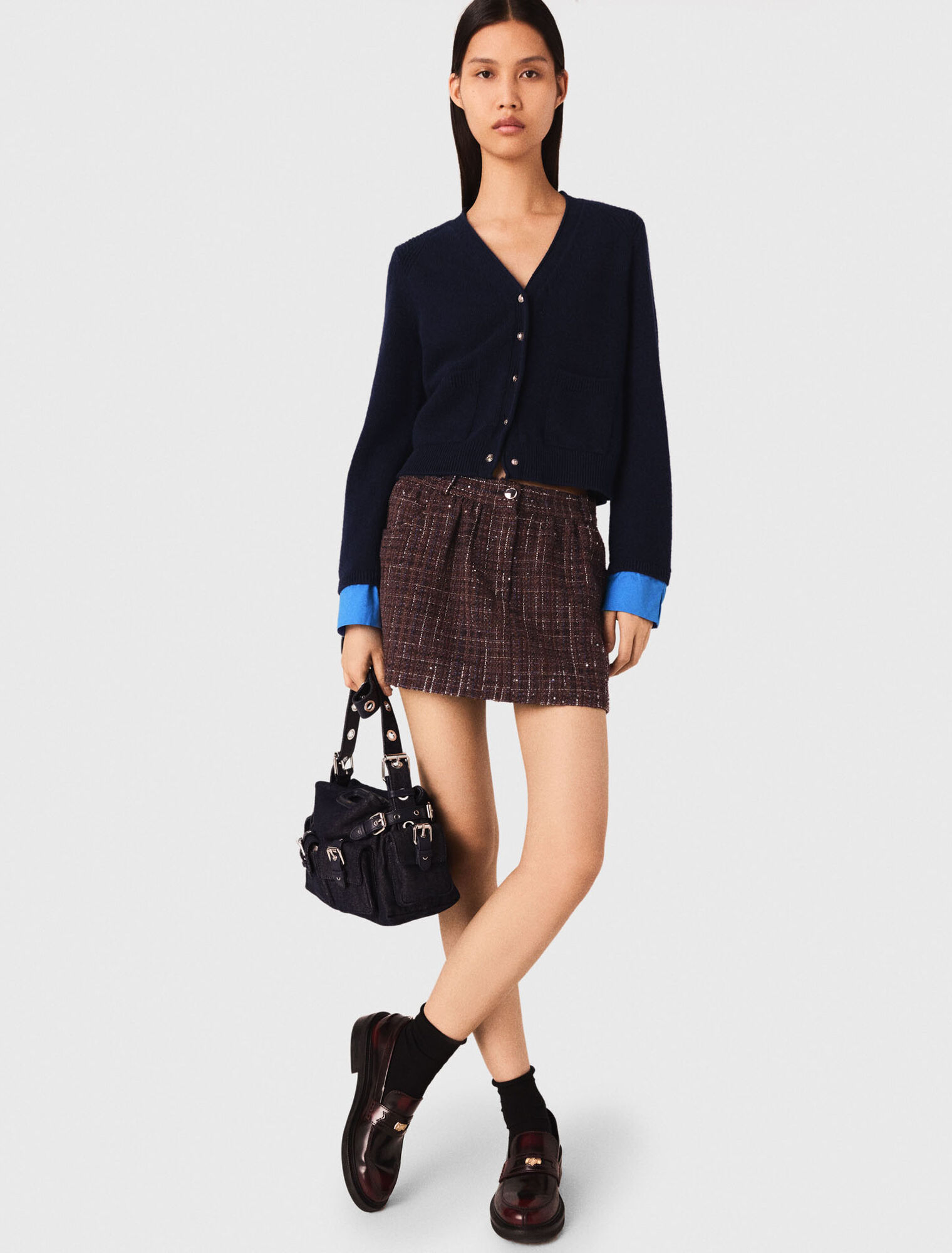 Cardigan con dettagli rimovibili
