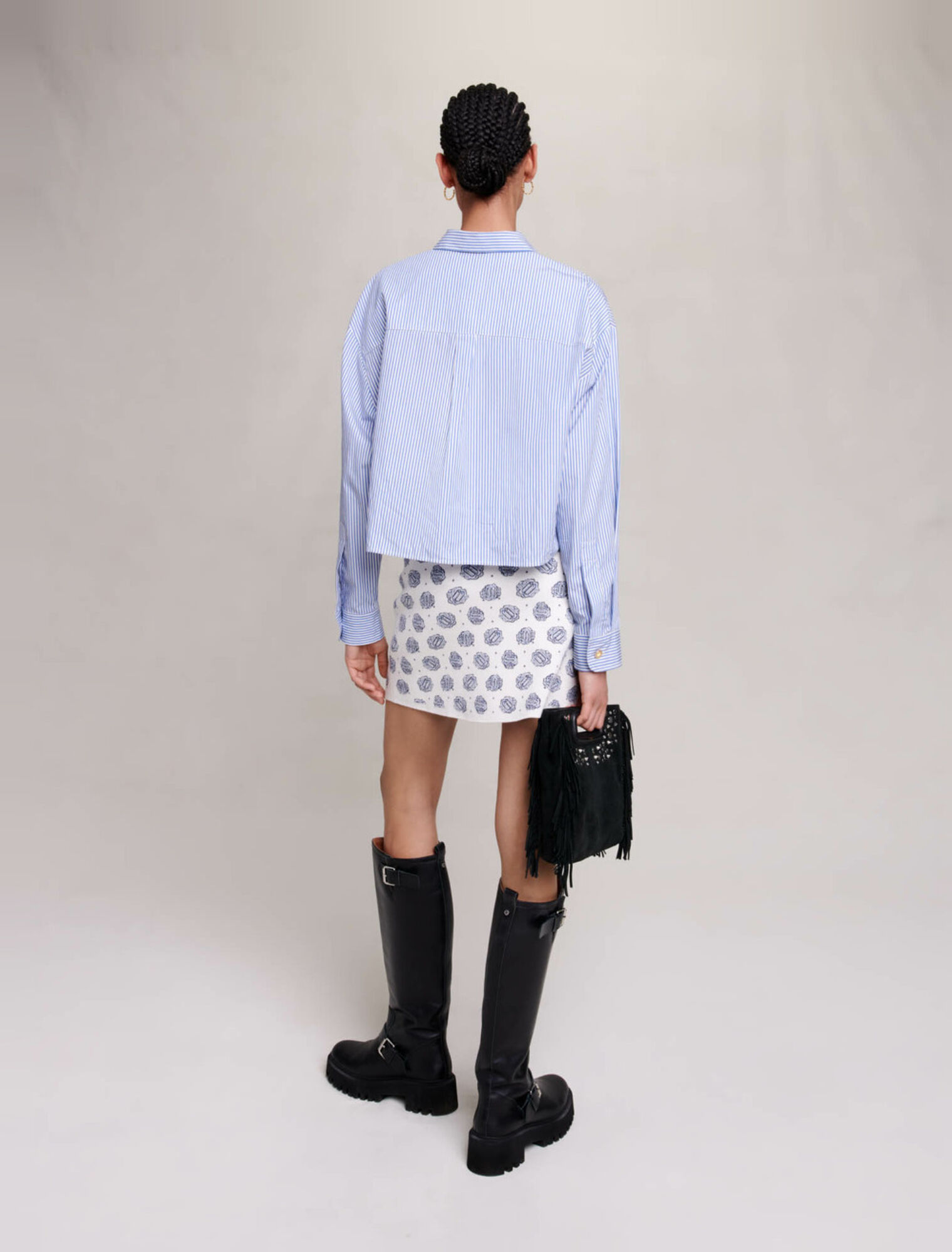 Gonna in maglia con stampa monogramma