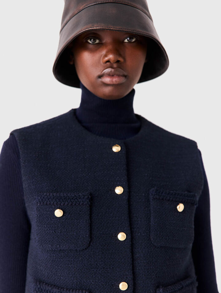 Giacca in tweed senza maniche