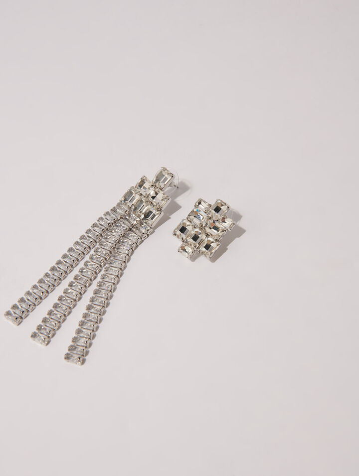 Orecchini con strass a cascata