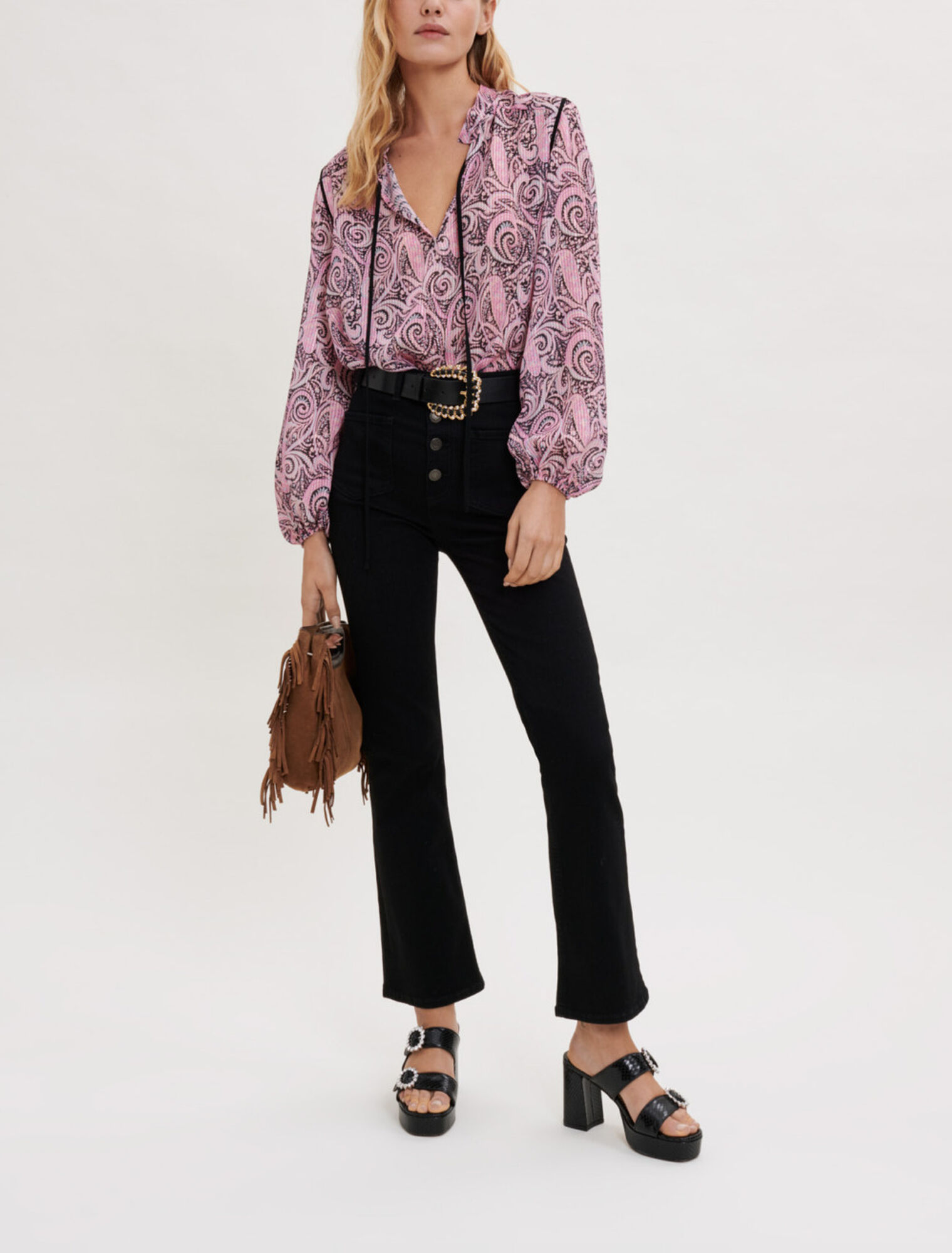 Top fluido con stampa Paisley 