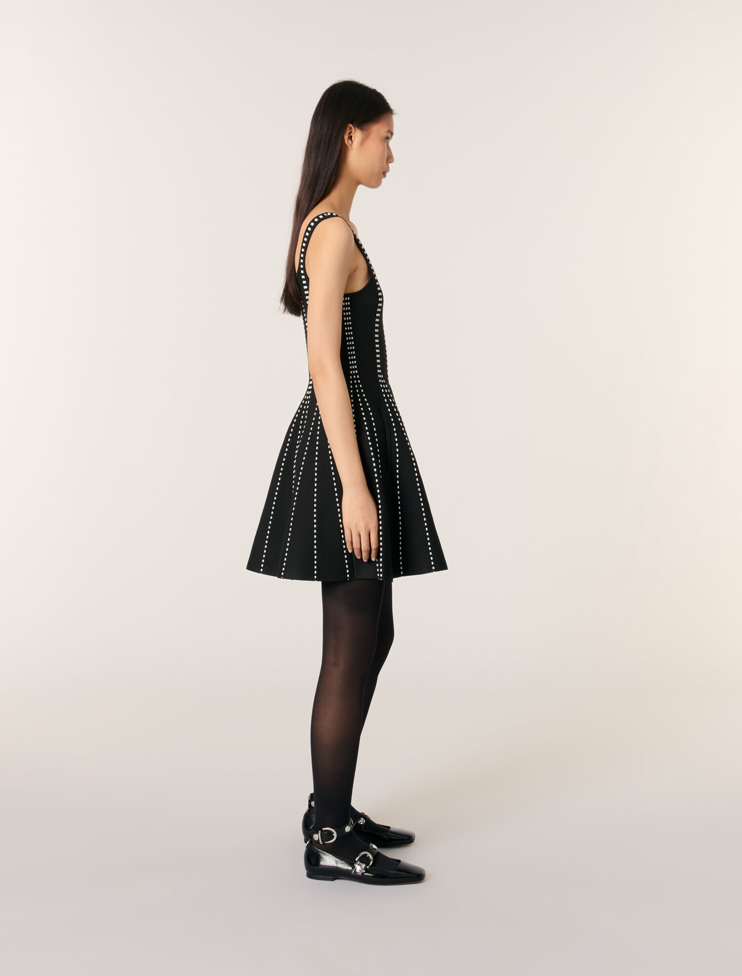 Abito corto in maglia jacquard