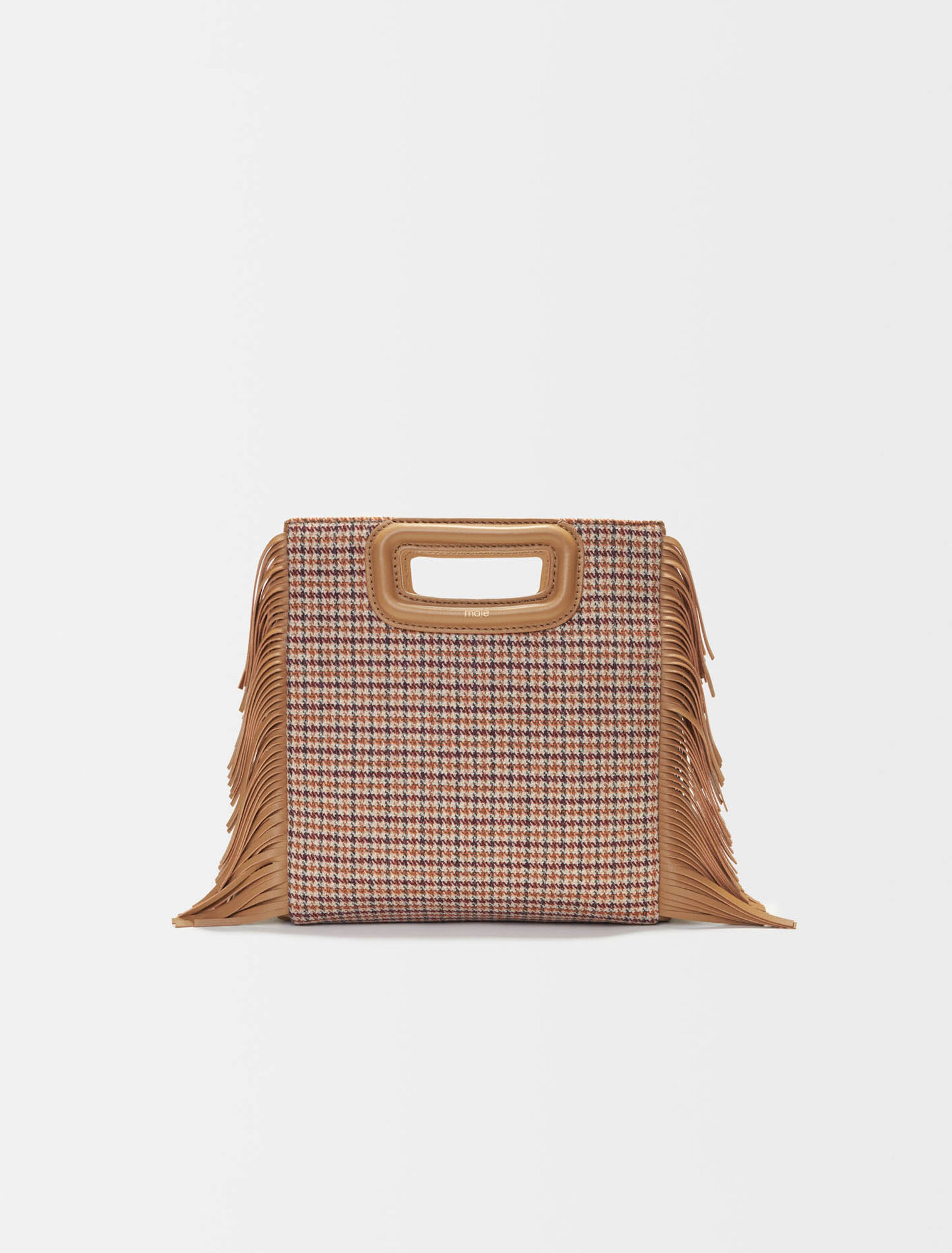 Borsa M in tela con motivi pied-de-poule