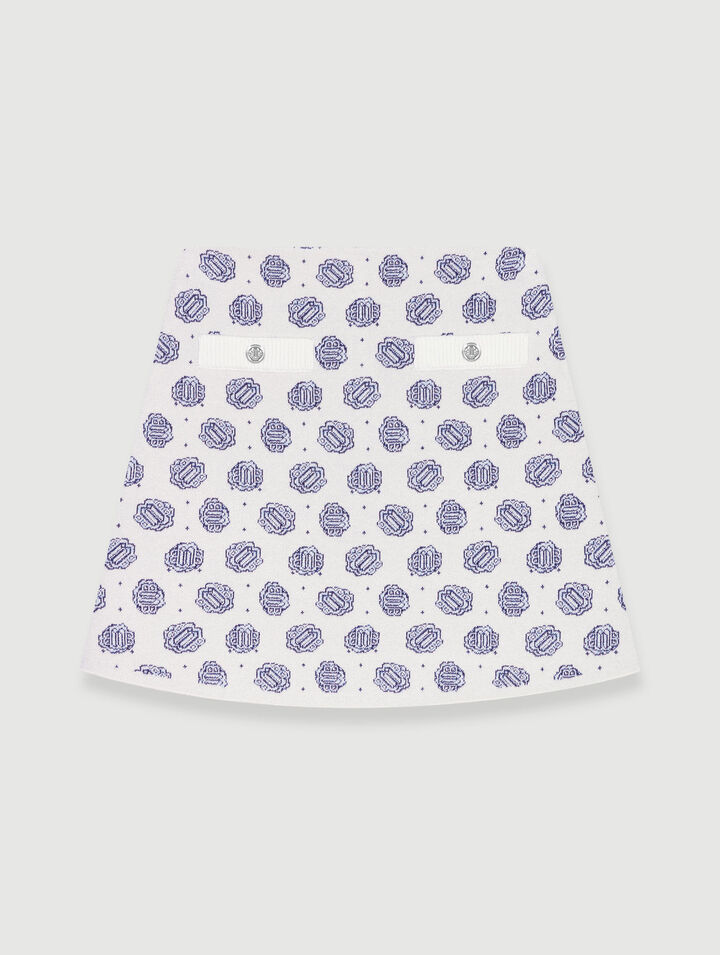 Gonna in maglia con stampa monogramma