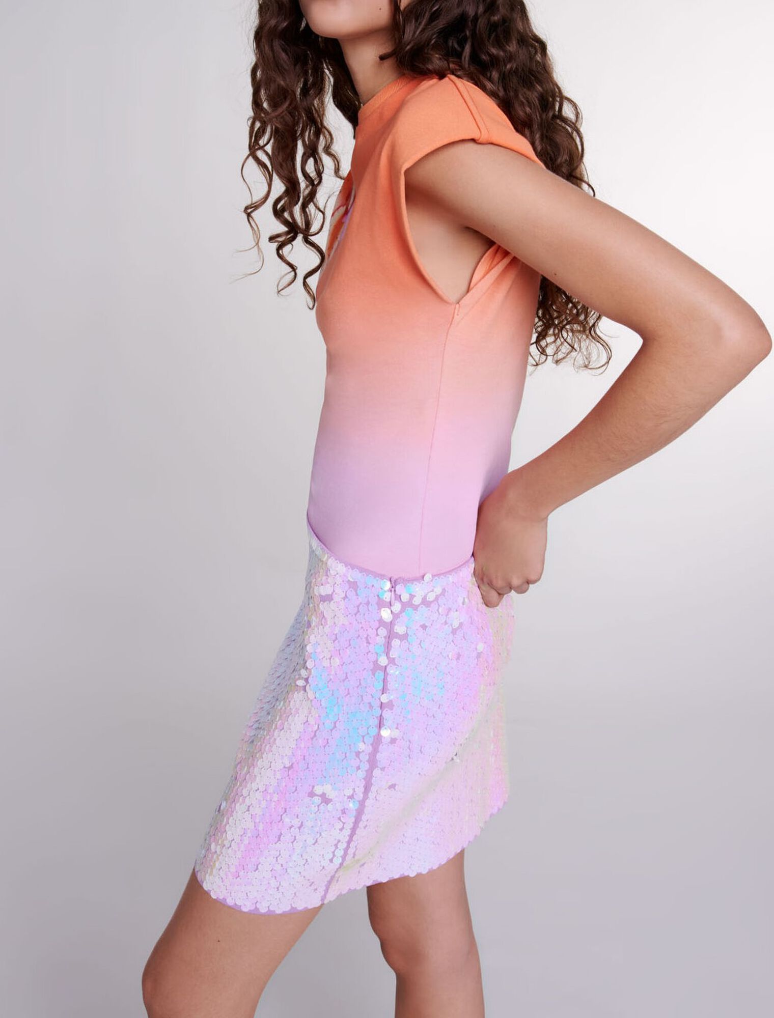 Gonna in maglia glitterata