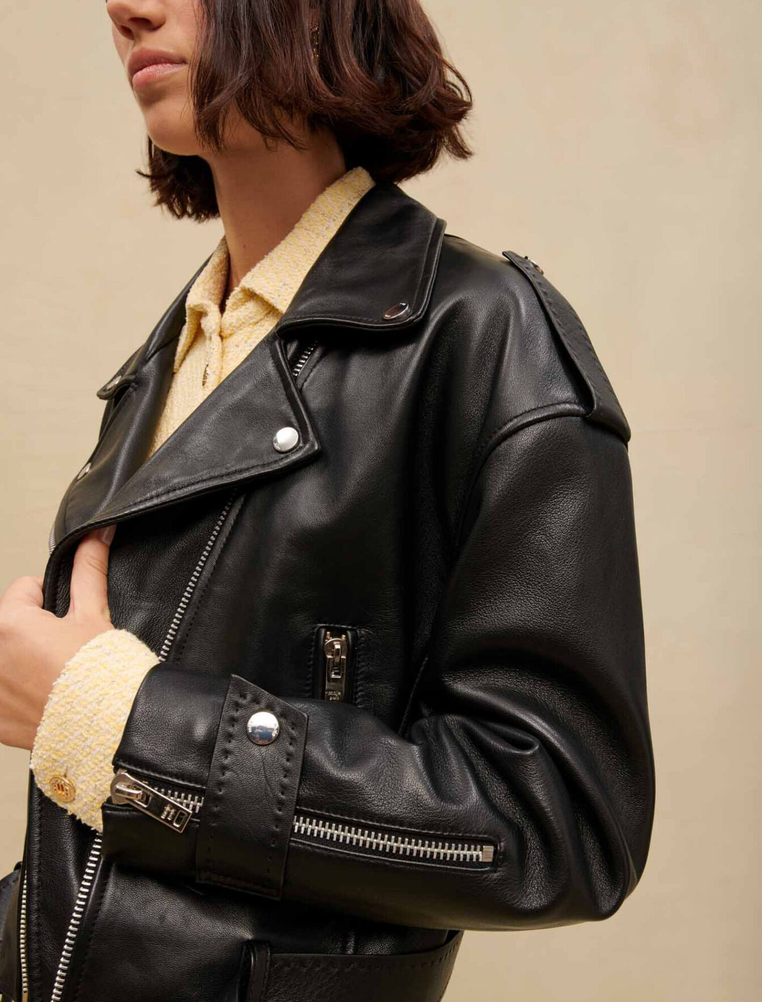 Giubbotto in pelle stile biker